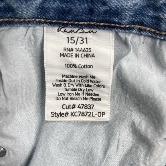 KanCan Jeans Size 15/31 Wanda Ultra High Rise 90s Straight Leg Distressed Cotton - Picture 4 of 10
